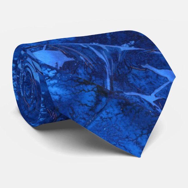 "Deep Waters #5" Abstract Design Tie (Rolled)