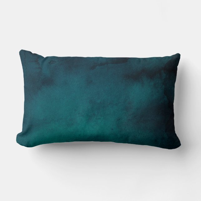 Deep Waters and Teal Lumbar Pillow (Front)