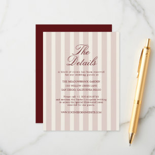 Deep Wine Old Money Striped Details Card
