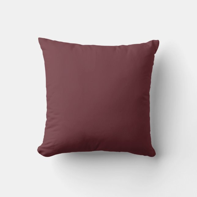 Deep Wine Red Solid Colour Throw Pillow (Front)