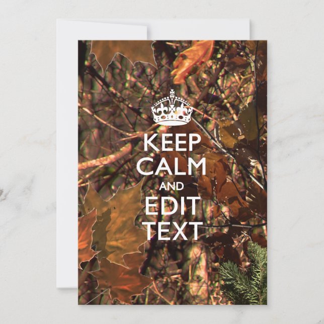 Deep Woods Camo Fall Keep Calm Your Text (Front)