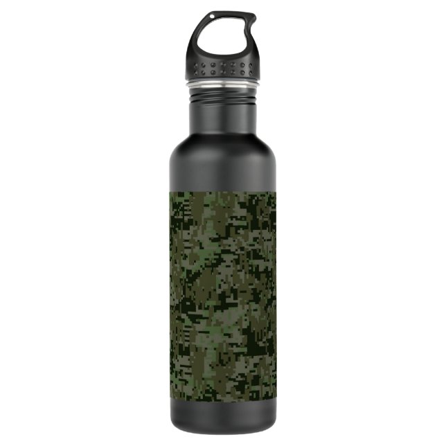 Deep Woods Digital Camouflage Camo Pattern 710 Ml Water Bottle (Front)