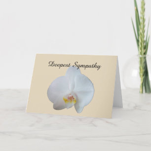 Deepest Sympathy card white orchid