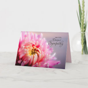 Deepest Sympathy Chrysanthemum Macro Photo Card
