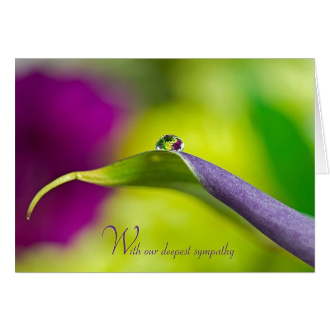 Deepest Sympathy dewdrop on leaf (Front Horizontal)