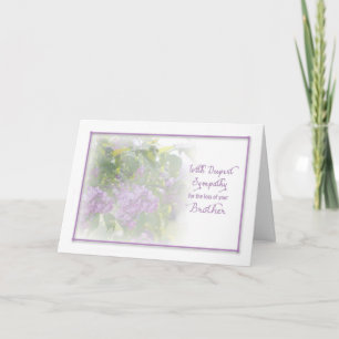DEEPEST SYMPATHY - LILACS - BROTHER CARD