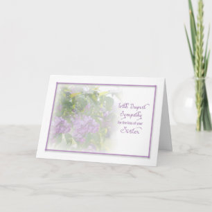 DEEPEST SYMPATHY - LILACS - LOSS OF SISTER CARD