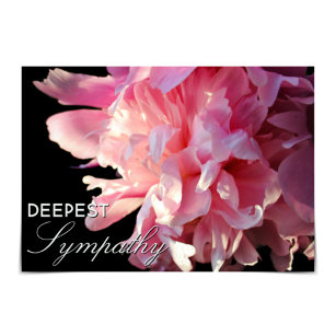 "Deepest Sympathy" Pink Peony Card