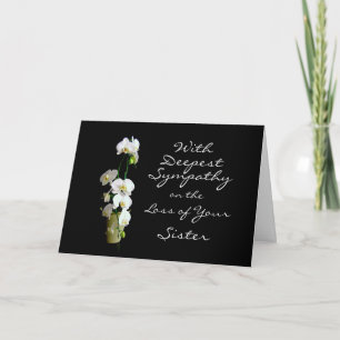 Deepest Sympathy Sister White Orchids Card