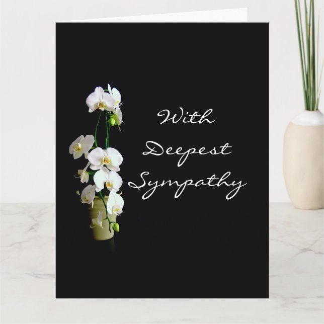 Deepest Sympathy White Orchids Card (Front)