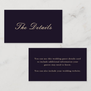 Deepest Violet Wedding Guest Details Enclosure Card
