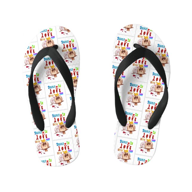 Deeply In Love With You Kid's Flip Flops (Footbed)