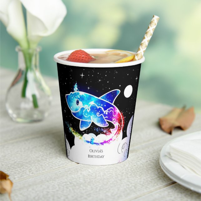 Deepsea Magical Simple Shark Birthday Paper Cups (Insitu)