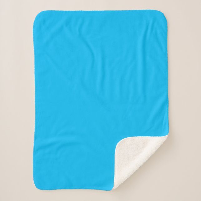 DeepSkyBlue Sherpa Blanket (Front)