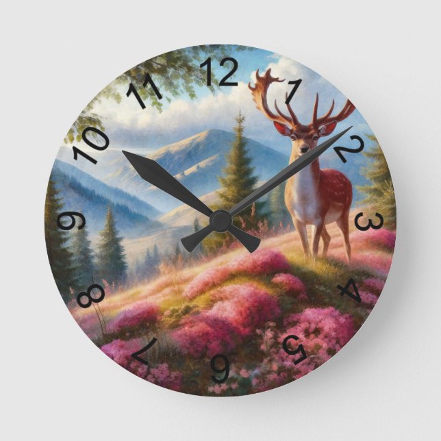 Deer 1 round clock (Front)