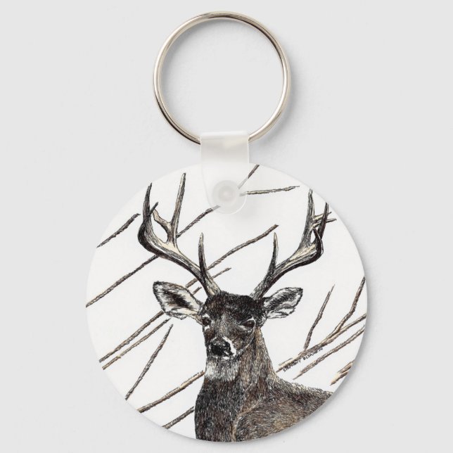 Deer 2.25" Basic Button Keychain (Front)