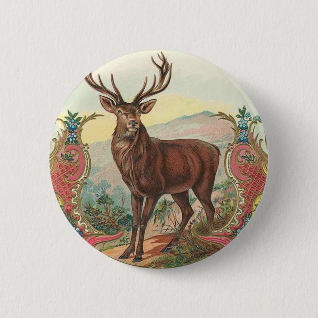 Deer 2 Inch Round Button (Front)