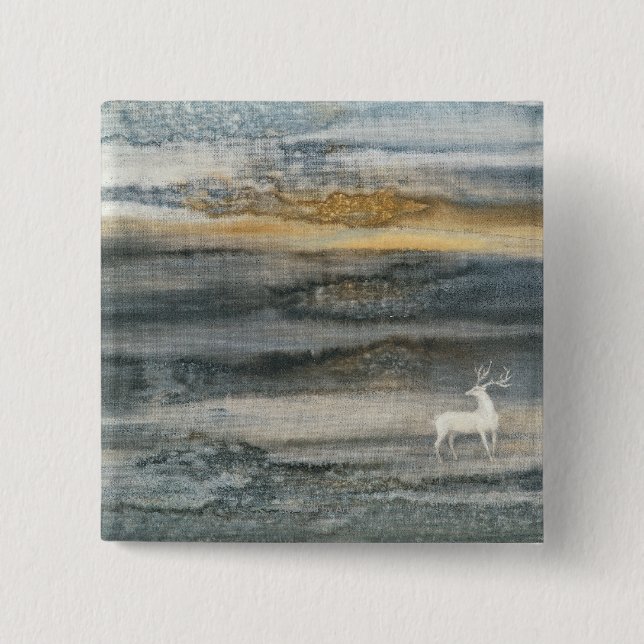 Deer 2 Inch Square Button (Front)