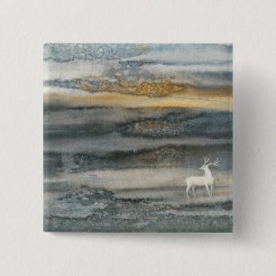 Deer 2 Inch Square Button