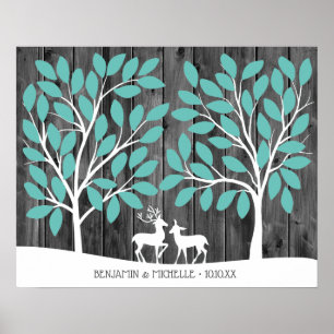 Deer - 75 Signature Guest Book Alternative