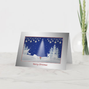Deer and Christmas Rose Holiday Card