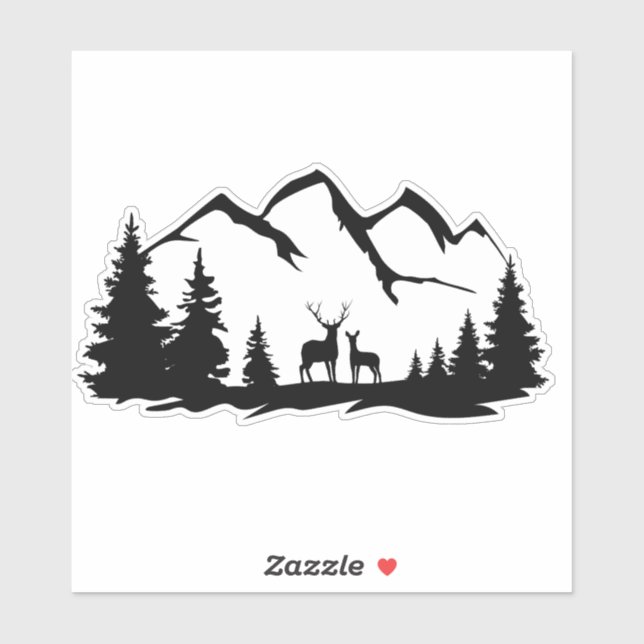 Deer and doe vinyl sticker. (Sheet)