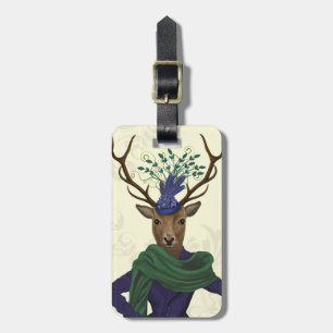 Deer and Fascinator 2 Luggage Tag