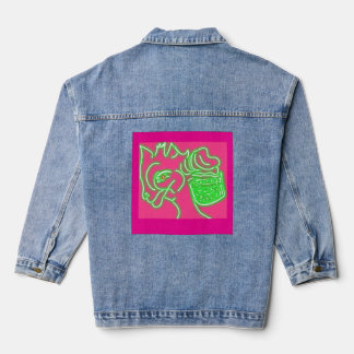 Deer and Its Magic Pearl Pouch Denim Jacket