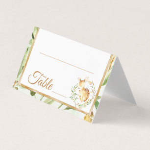 Deer and Leaves Baby Shower Birthday Table Number