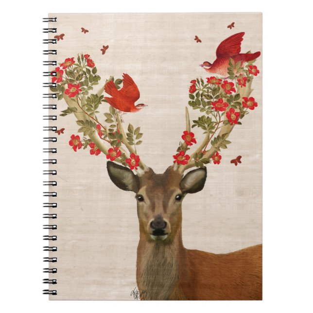 Deer and Love Birds Notebook (Front)