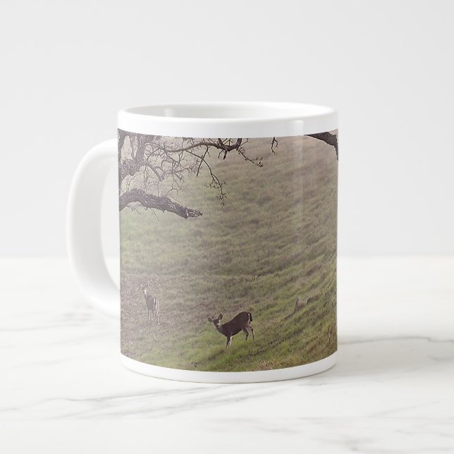 Deer and Trees Large Coffee Mug (Front Left)
