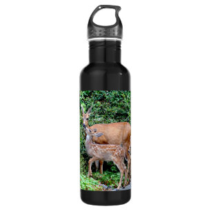 Deer and Twin Fawns Animal Family 710 Ml Water Bottle