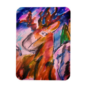 Deer and winter magnet