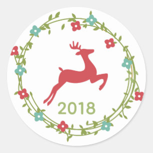 Deer and Wreath Customized Sticker