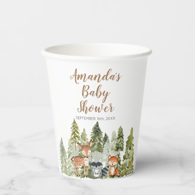 Deer animal adventure Camper Mountain Forest Paper Paper Cups (Front)