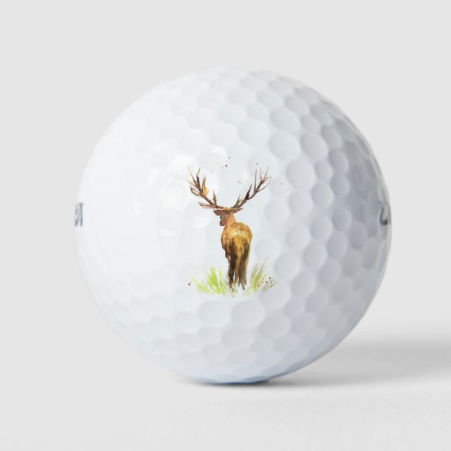 Deer Animal Antlers Hunter Hunting Buck Forest Golf Balls (Front)