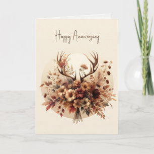 Deer Antler Autumn Bouquet Card