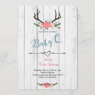 Deer Antler Baby Q Douche invitation