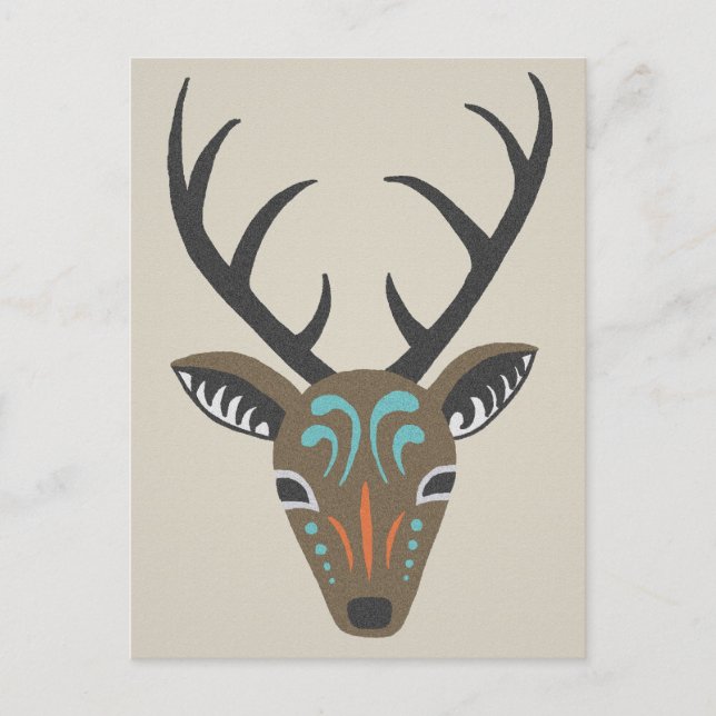 Deer Antler Modern Wildlife Tribal Totem Card (Front)