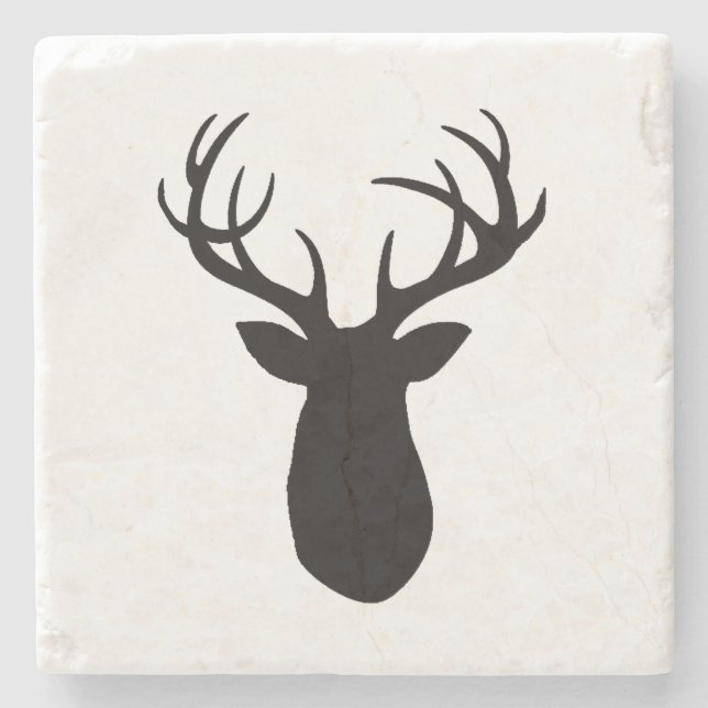 Deer Antler Mountain Marble Stone Coaster (Front)