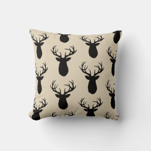 Deer Antler Wilderness Lodge Throw Pillow