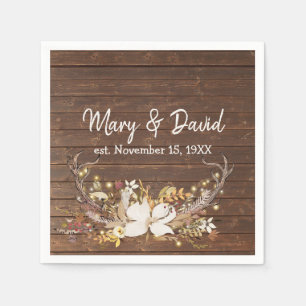 Deer Antlers Anniversary Party Napkin