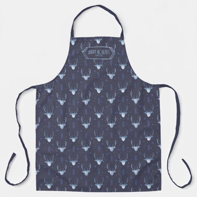 Deer Antlers Arrows Christmas Pattern V2 Bl ID861 Apron (Front)