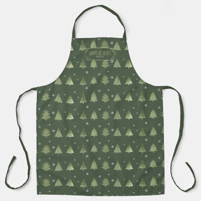 Deer Antlers Arrows Christmas Pattern V2 Gr ID863 Apron (Front)