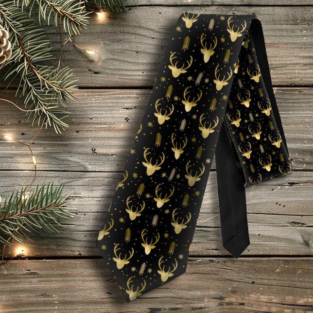 Deer Antlers Arrows Christmas Pattern V2 Tl ID861 Tie (Creator Uploaded)