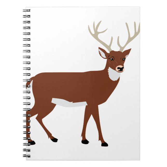 Deer Antlers Forest Animal Vector Notebook (Front)
