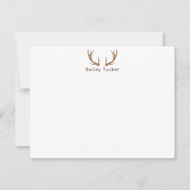 Deer Antlers Hunting Outdoorsman Hunter Custom Card (Front)