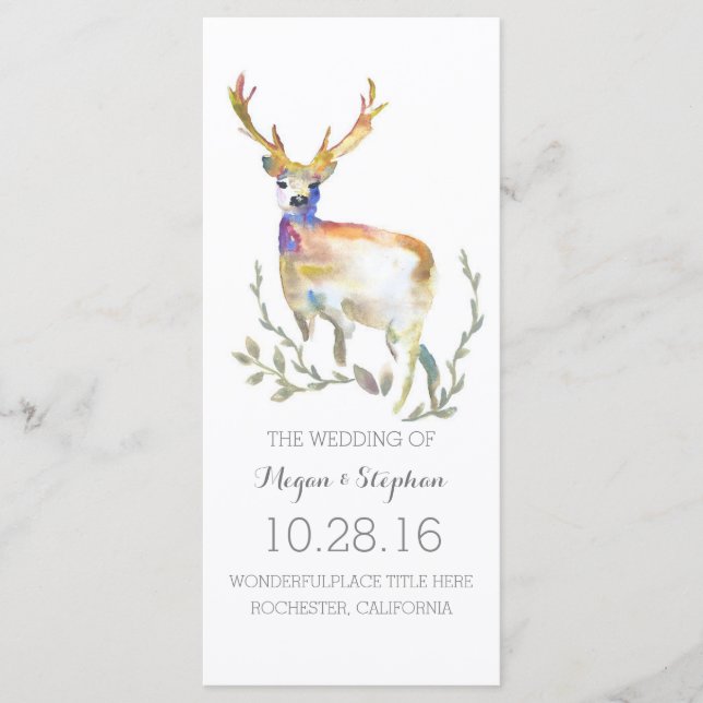 Deer Antlers Programmes de mariage (Devant)