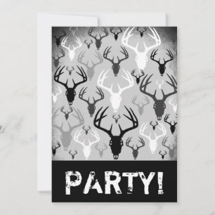 Deer Antlers Skull pattern Invitation