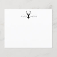 Deer Antlers Stag Head | Black Grey Monogram